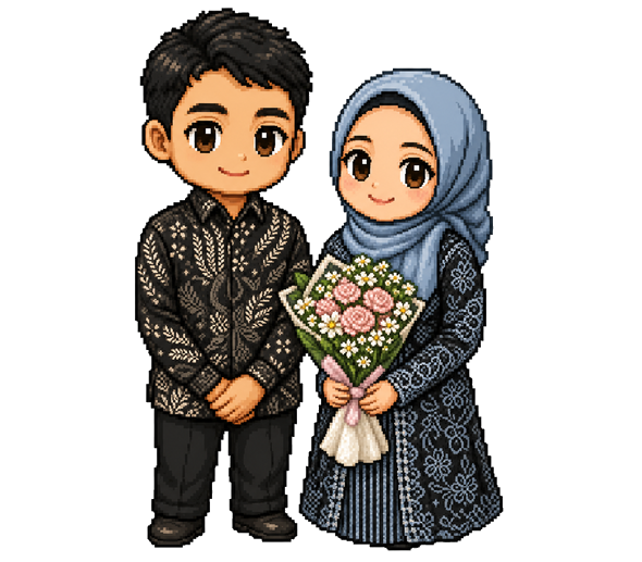 Hafizh dan Gladys berdiri bersama